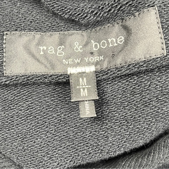 Rag & Bone Crew Neck Sweatshirt LS Midnight Black Pullover Graphic Mens Medium - Picture 4 of 4